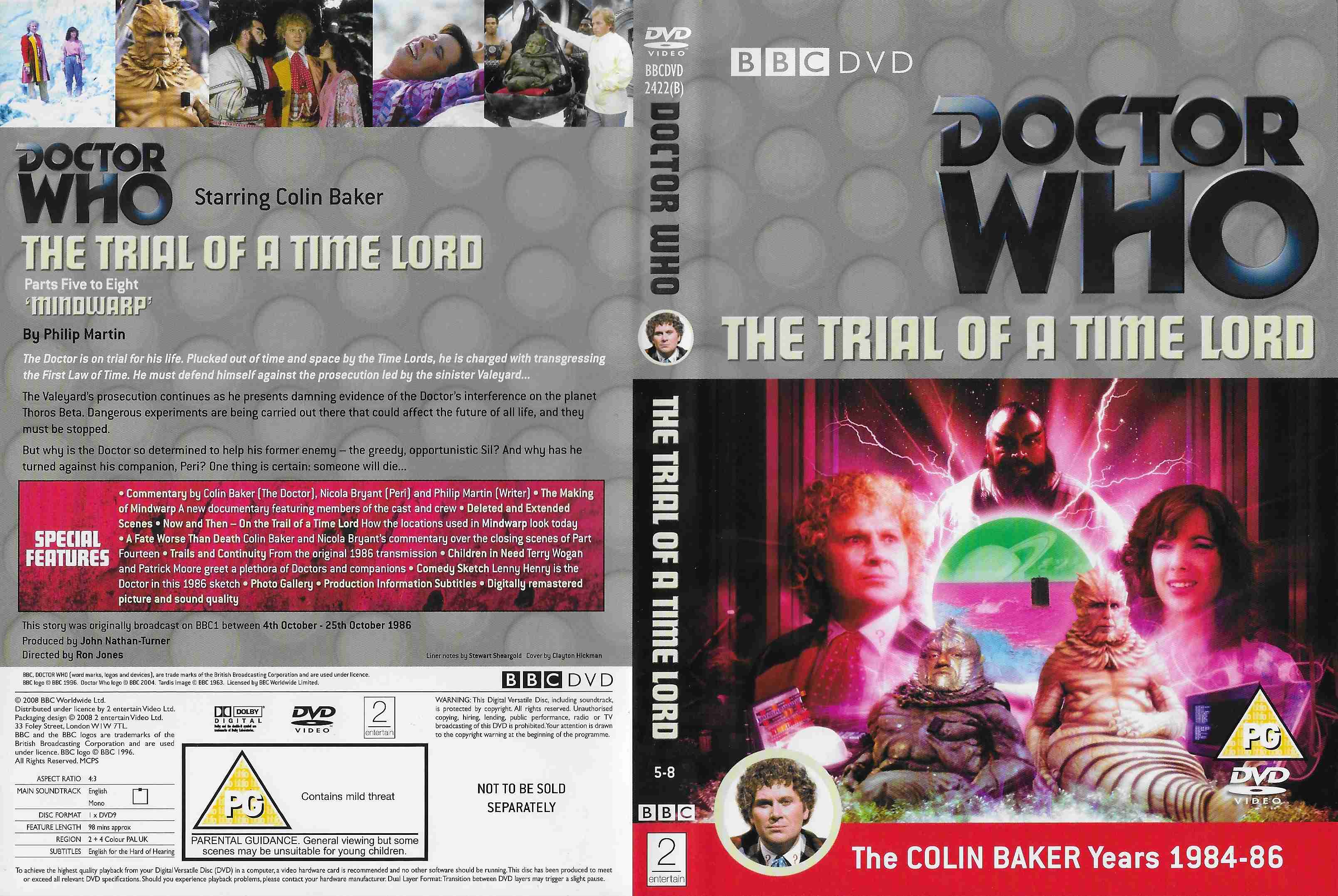 Picture of BBCDVD 2422B Doctor Who - The trial of a Time Lord - Parts 5-8 - Mindwarp by artist Philip Martin from the BBC records and Tapes library